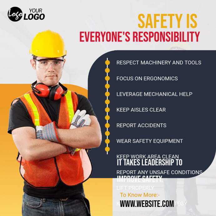 Construction Site Safety Template | PosterMyWall