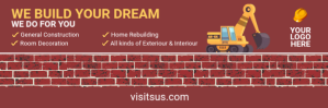 Red Construction Services Twitter Banner Template