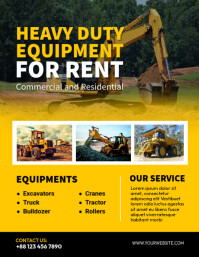 Construction Equipment Rental Banner Template | PosterMyWall