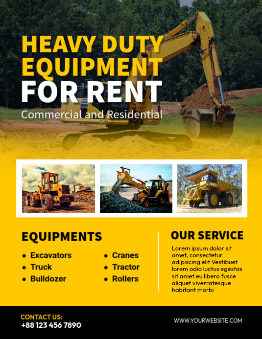 Lorry Rent Advertisements Construction Vehicles Rental ad Template | PosterMyWall