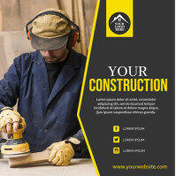 Contractor Advertisement Post Construction Worker Ads Template | PosterMyWall