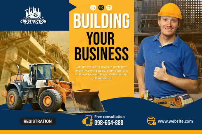 Construction Worker Ads Template | PosterMyWall