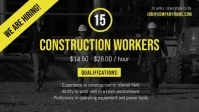 Construction worker Hiring Facebook Cover Video template
