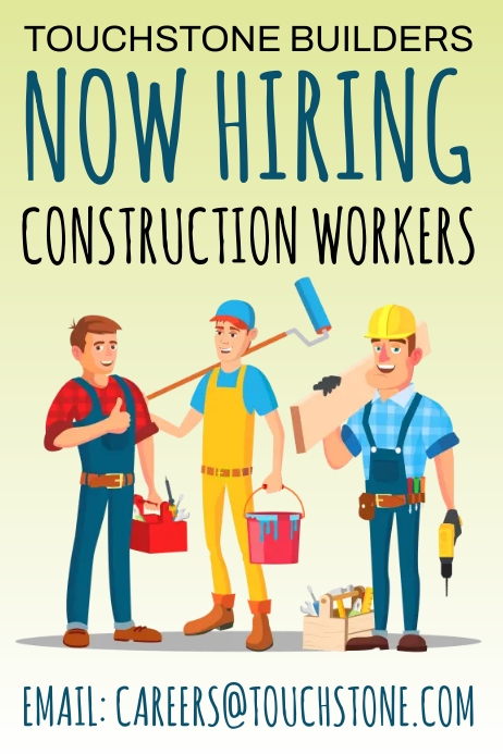 Construction Workers Hiring Poster Template PosterMyWall