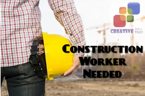 White Constructon Worker Flyer Etiket Template