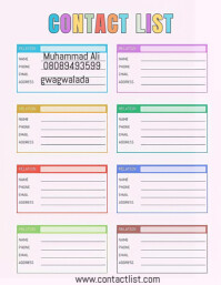 White Contact List Posters Template | PosterMyWall