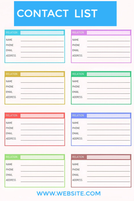 Contact Poster Example Contact List Poster Template | PosterMyWall