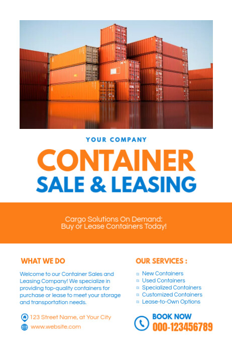 Container Sale Leasing Service Template | PosterMyWall