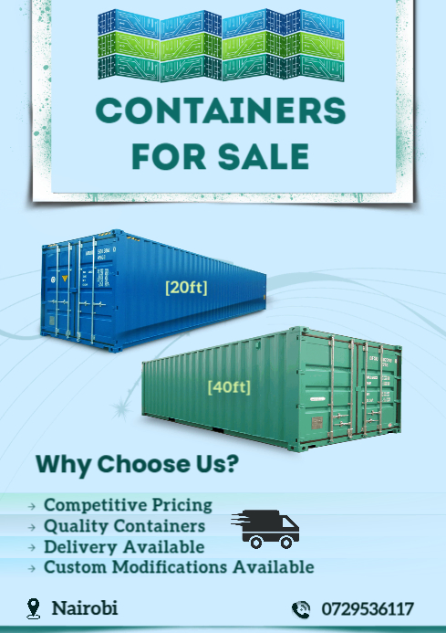 Containers for sale Template | PosterMyWall