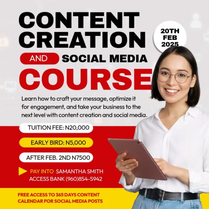 Content Creation Course Instagram Post template