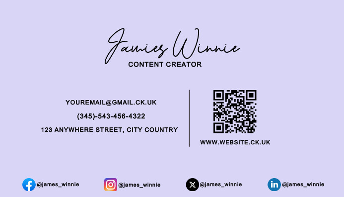 content creator business card Template | PosterMyWall content-creator-business-card-template-postermywall