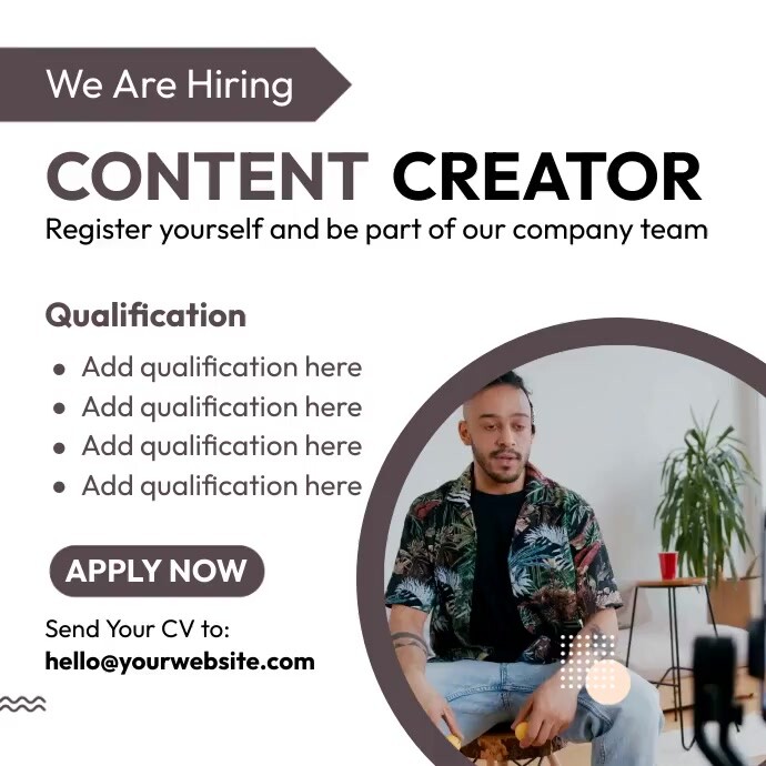 Content Creator Hiring Template PosterMyWall