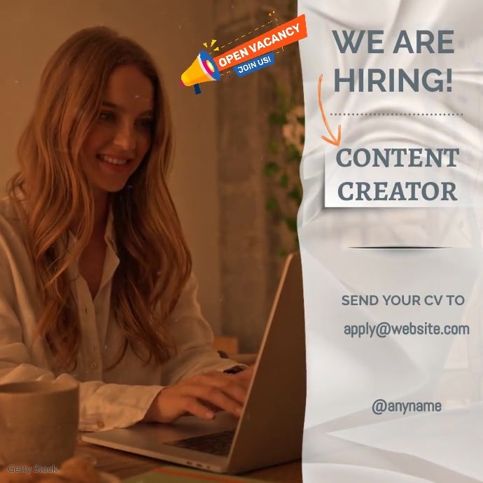 content creator job vacancy Template | PosterMyWall