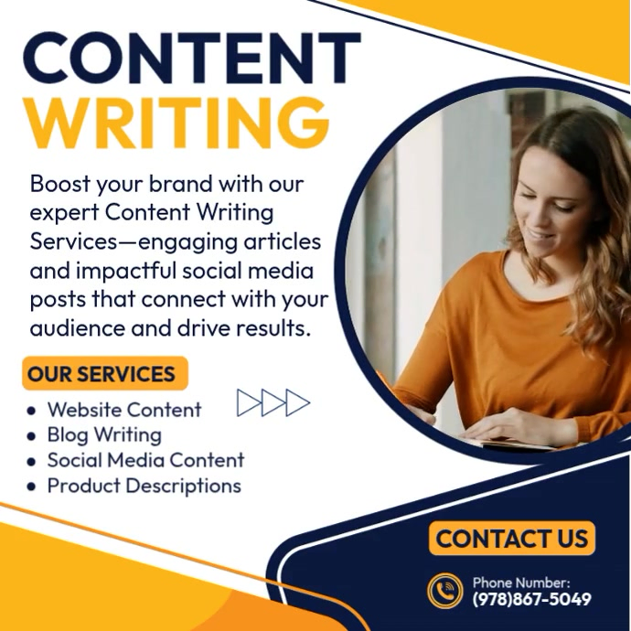 Modèle Content Writing | PosterMyWall