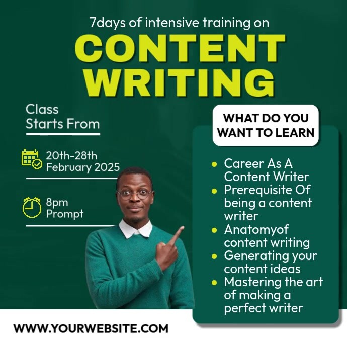 Plantilla de Content Writing PosterMyWall