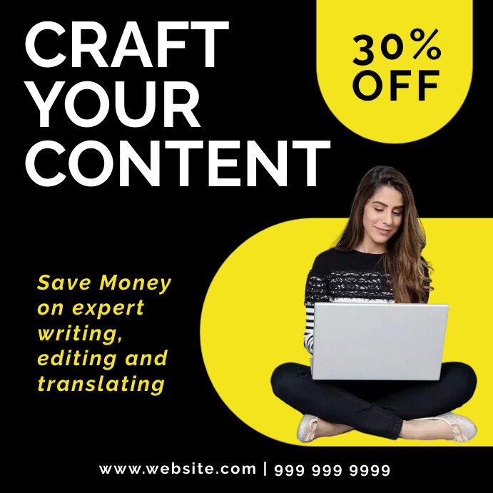 Content writing service ad Template | PosterMyWall
