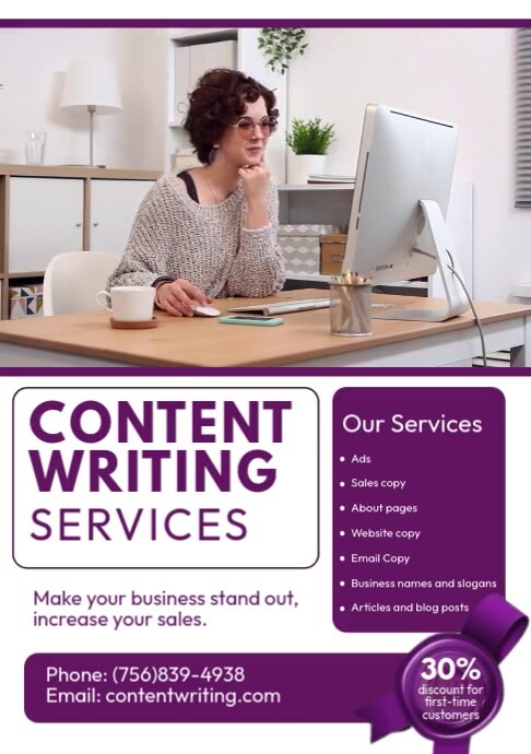 Content Writing Services A4 template