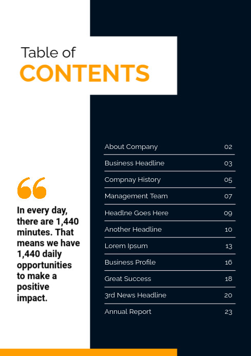 Contents Page Design เทมเพลต | PosterMyWall