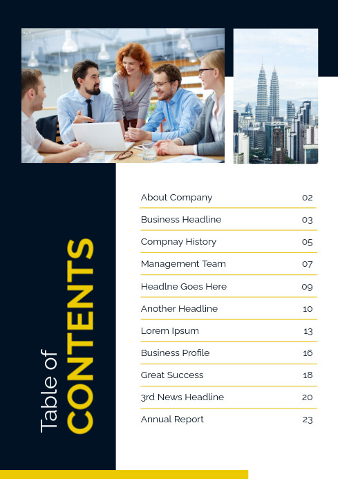 Contents Page Design Template | PosterMyWall