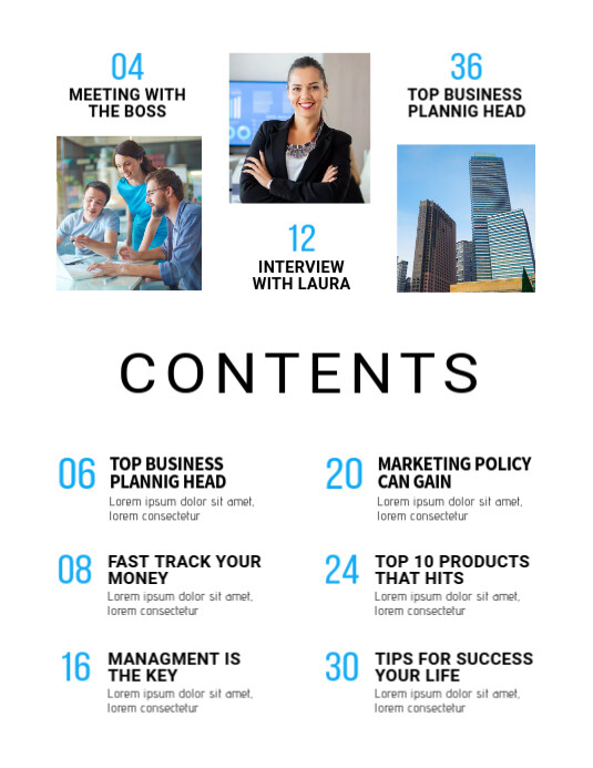 Contents Page Hd Contents Page Design Teplate Template | PosterMyWall