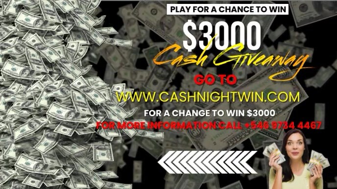 Contest Giveaway Cash Digital Display (16:9) template