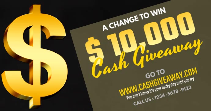 Facebook Raffle Ad Contest Giveaway cash facebook ad Template | PosterMyWall
