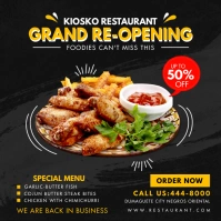 Continental Restaurant Grand Reopening Online Instagram-Beitrag template