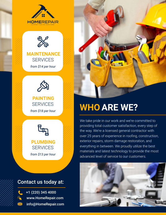 Contractor Flyer Design Template PosterMyWall