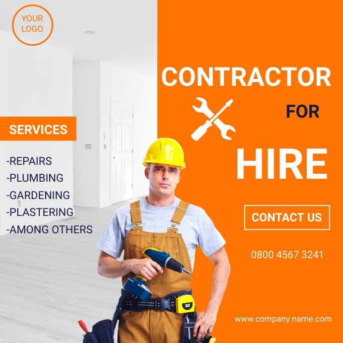 Contractor flyer Template PosterMyWall