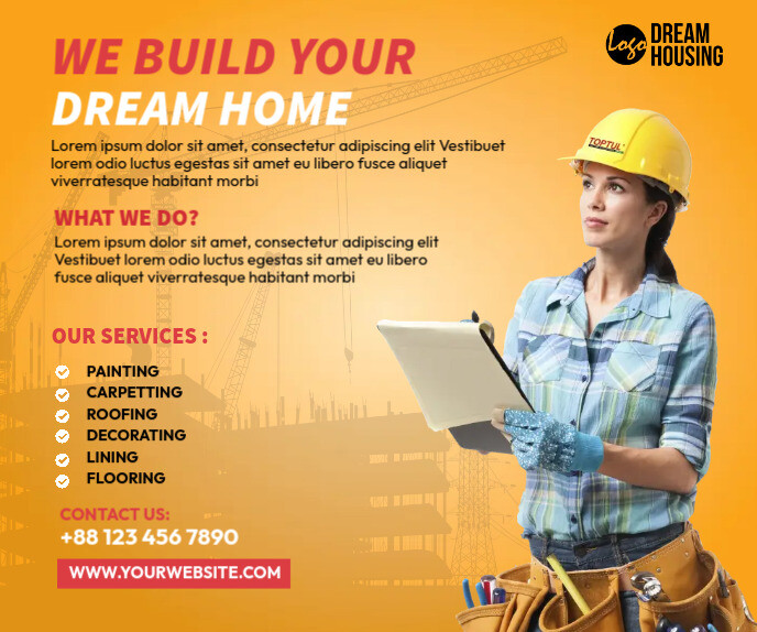 contractor flyer large Rectangle Template | PosterMyWall