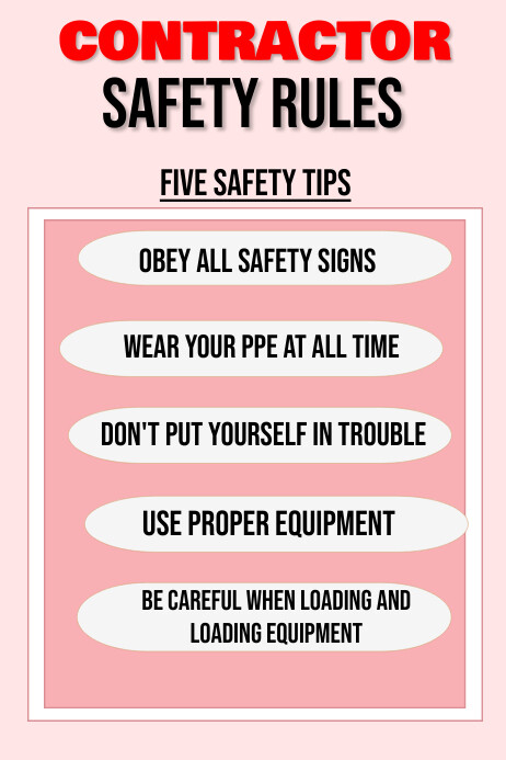 Plantilla de Contractor safety rules design template | PosterMyWall