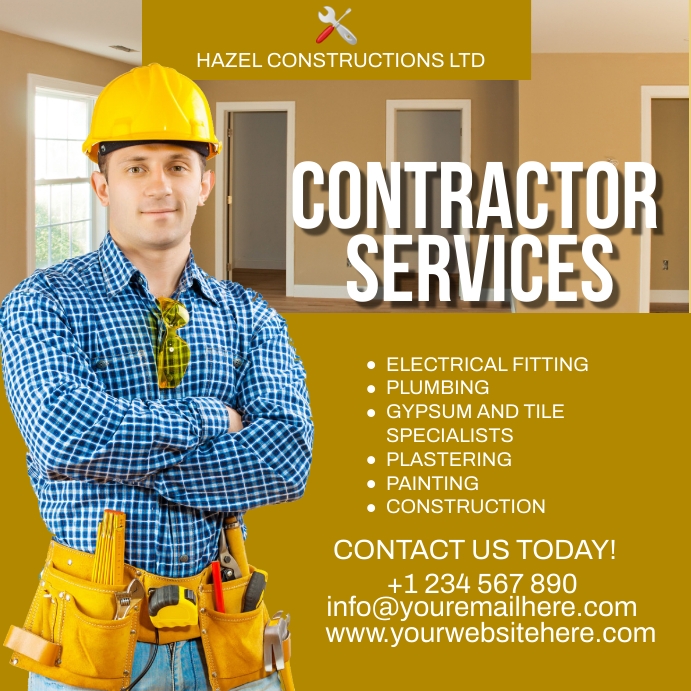 Contractor Service Template PosterMyWall