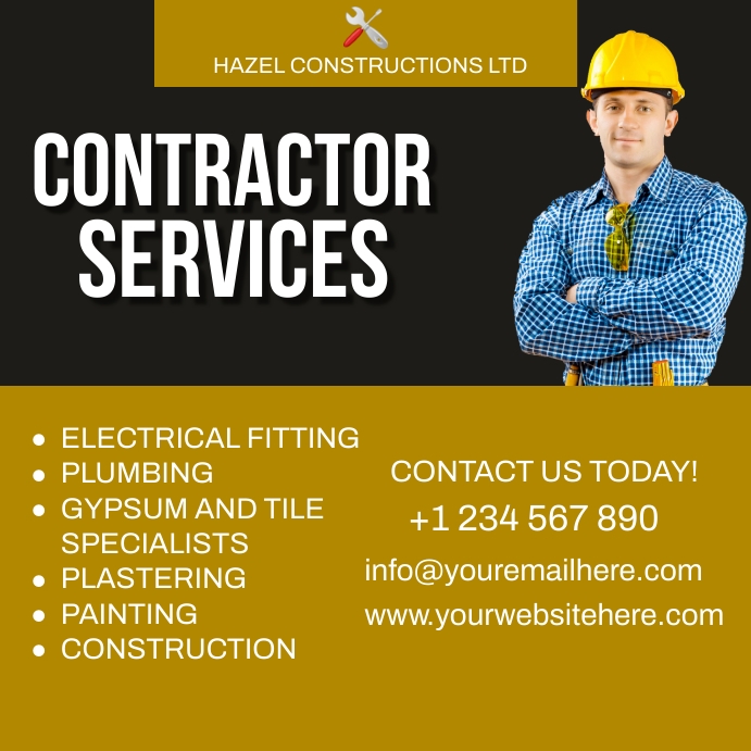 Contractor Service Template PosterMyWall