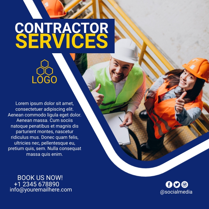 Contractor Services Template PosterMyWall