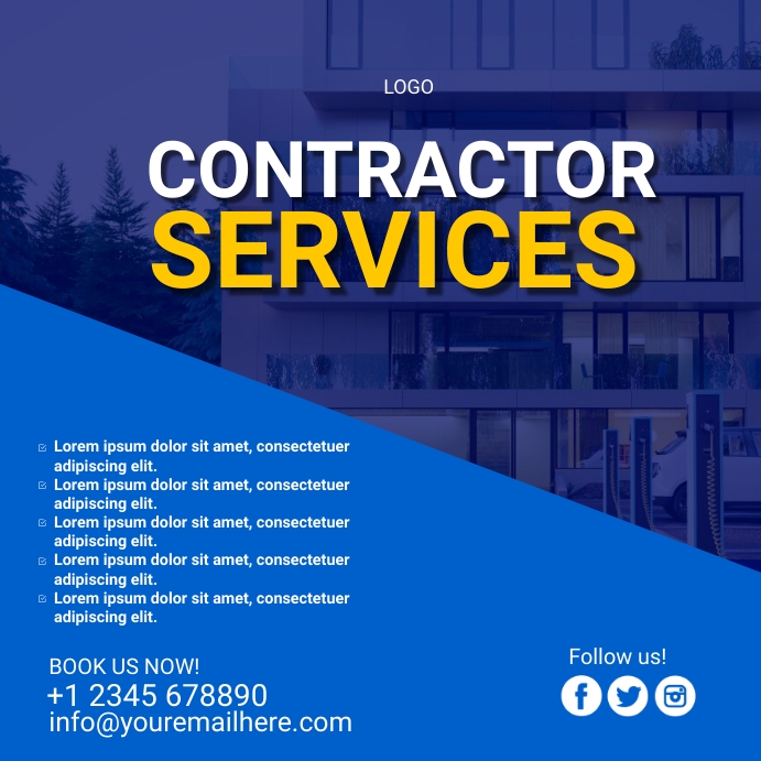 Contractor Services Template PosterMyWall