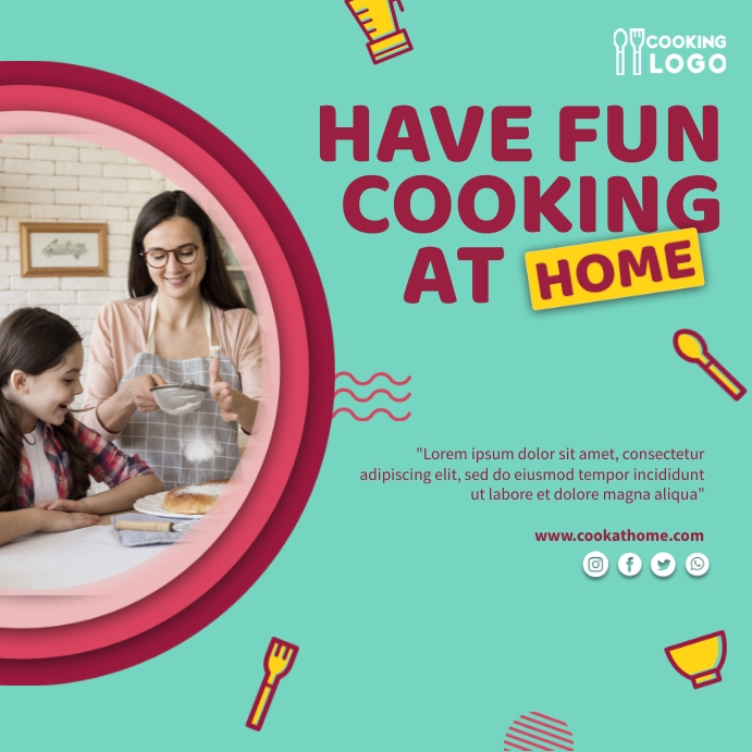 Cook At Home Template | PosterMyWall