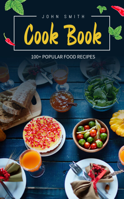 Cook Book Cover Design Template | PosterMyWall