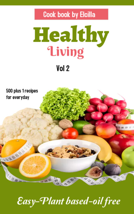 Cook book cover Kindle Omslag template