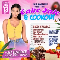 Cook Out Cake Sale Flyer Square (1:1) template