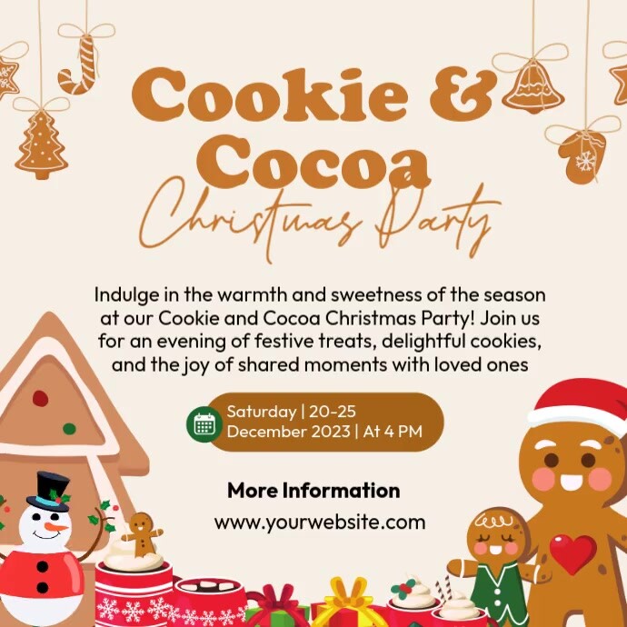 Cookie and Cocoa Christmas Contest Instagram Post template