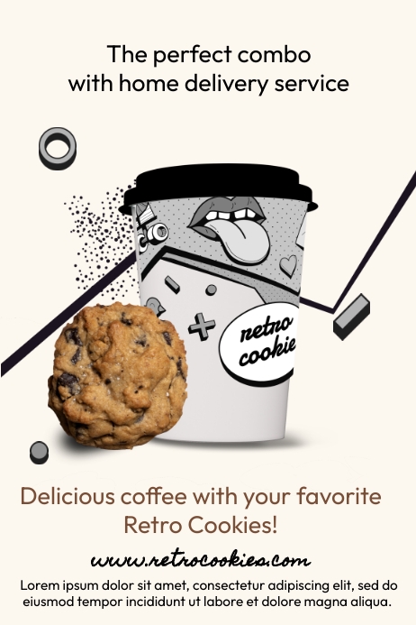 Cookie And Coffee Delivery 海报 template