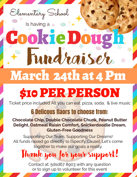 Cookie Dough Fundraiser Flyer, Template PosterMyWall