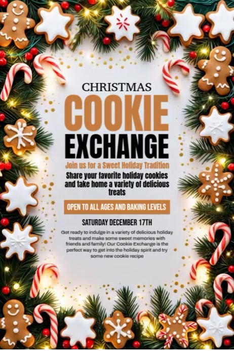 Cookie exchange Poster template
