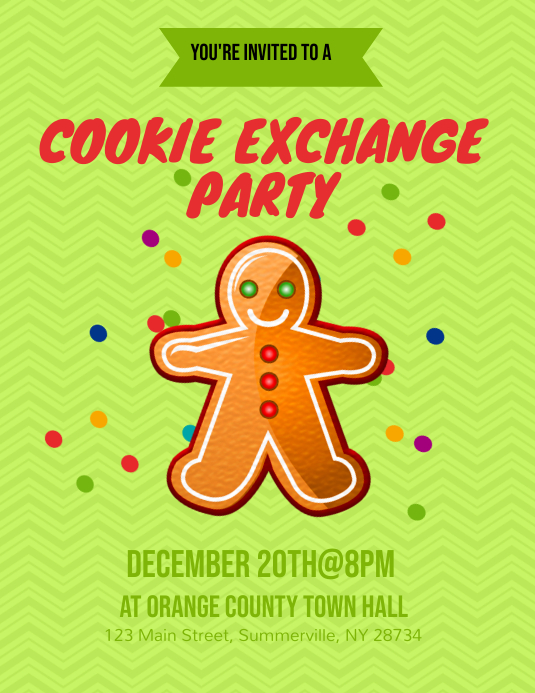 Cookie Exchange Party Flyer Template PosterMyWall