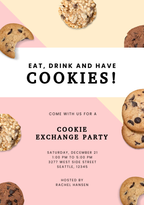 cookie exchange party template A4