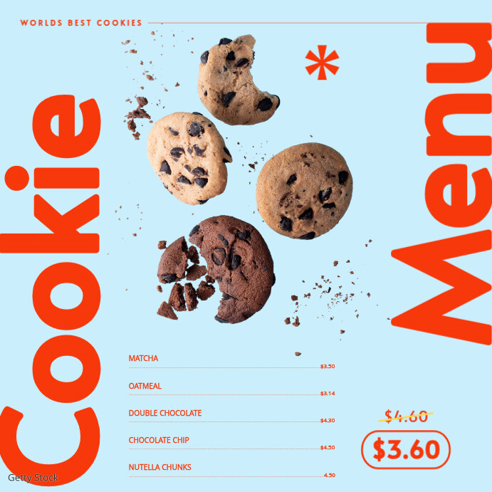 Plantilla de Cookie menu special square template | PosterMyWall