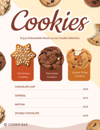 Cookies Menu Layout Pink Cookie Menu Flyers Template | PosterMyWall