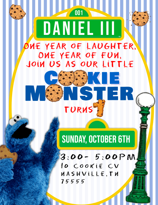 Free Printable Cookie Monster Invitations Free Printable Cookie Monster Invitations