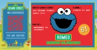 Cookie Monster Birthday Invitation Copertina evento Facebook template