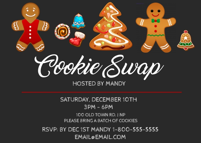 Cookie Swap Postcard Template PosterMyWall